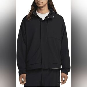 NWT Nike Tech Zip Jacket Black Hidden Hood UPF 40+ Men's S FZ0714-010 $225